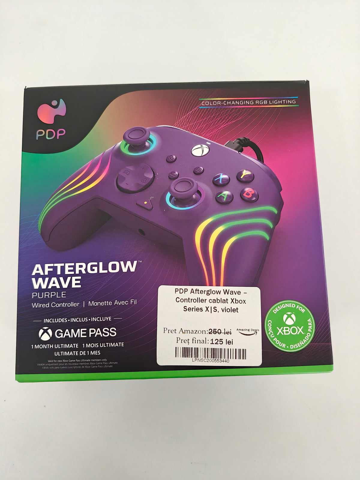 PDP Afterglow Wave - Controller Cablat Xbox Series X/S și PC