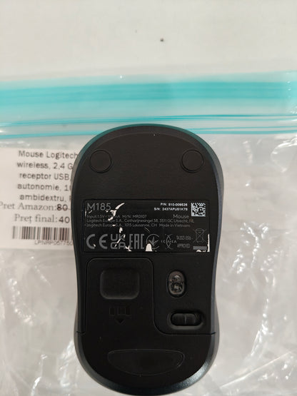 Mouse Logitech M185 Wireless, 1000 DPI, Ambidextru