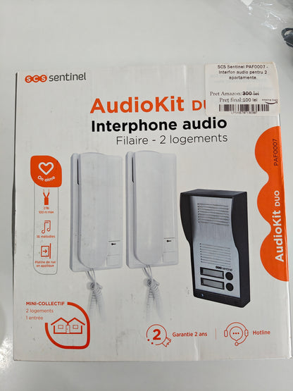 SCS Sentinel PAF0007 - Interfon audio pentru 2 apartamente