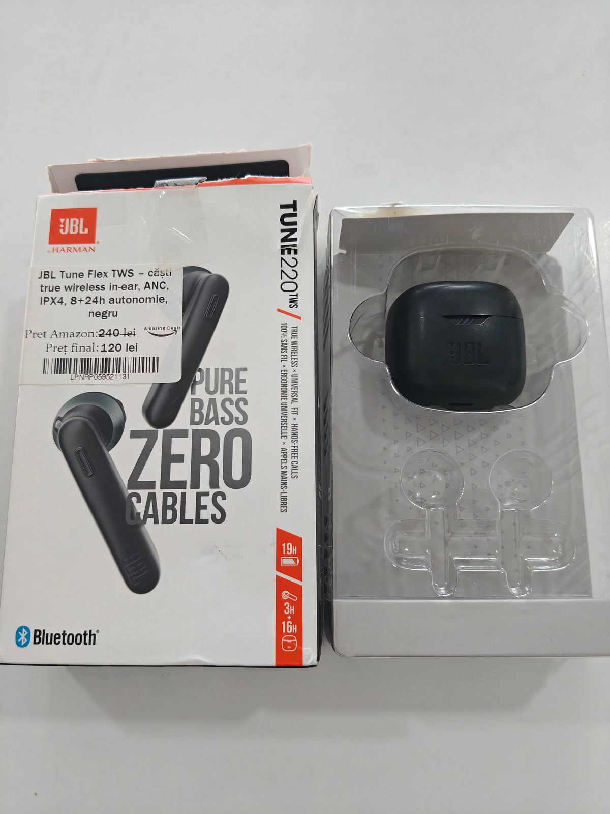 JBL Tune Flex TWS - Căști true wireless in-Ear ANC, IPX4