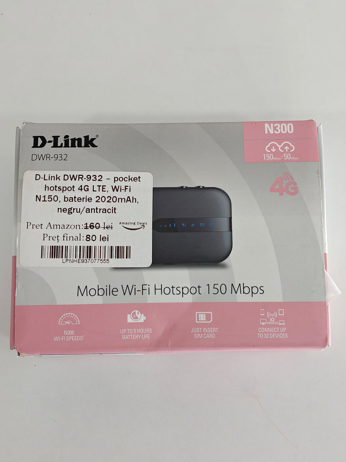 D-Link DWR-932 4G LTE - Router/Hotspot de internet portabil