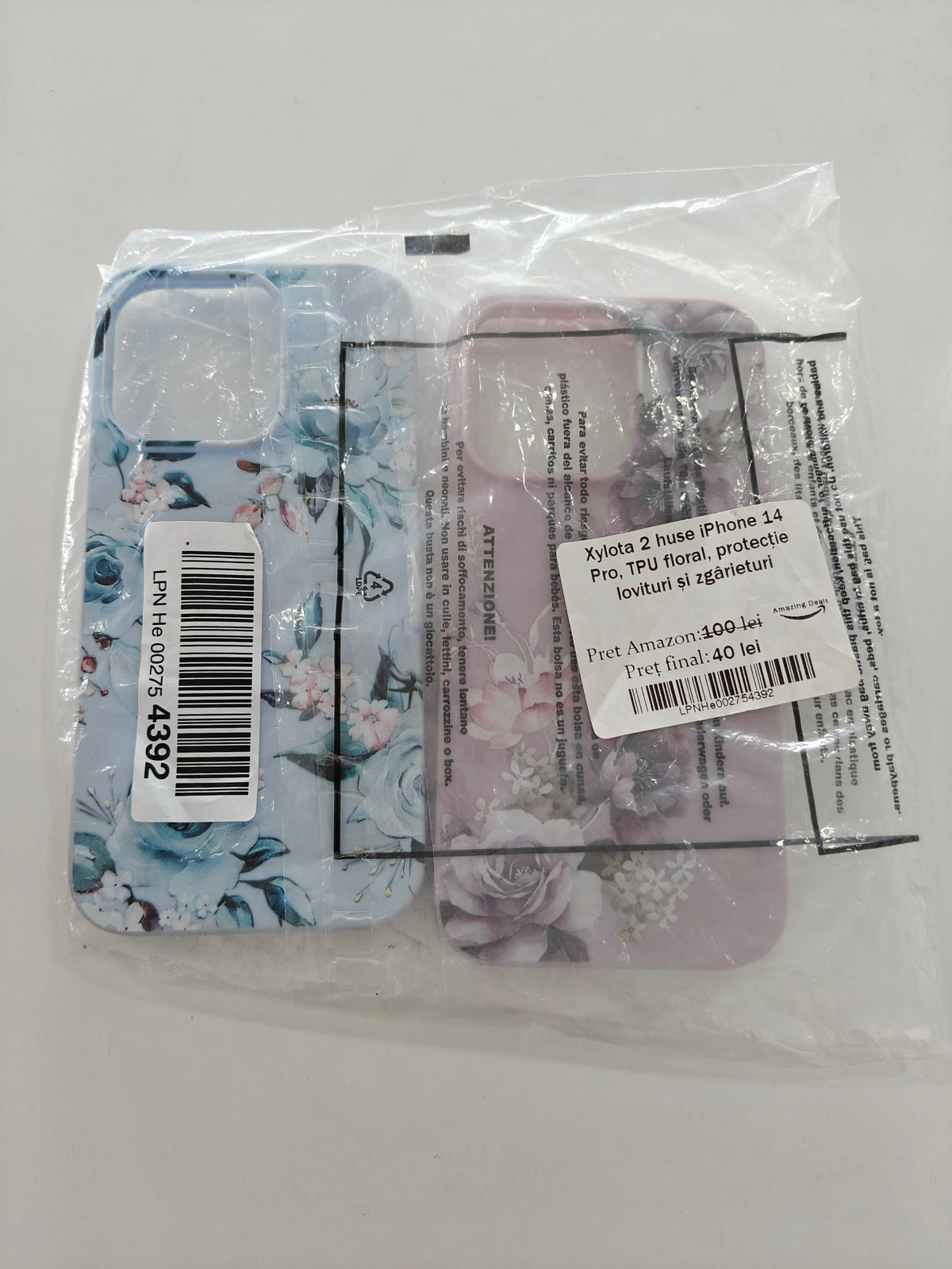 Set 2 Huse iPhone 14 Pro , design floral