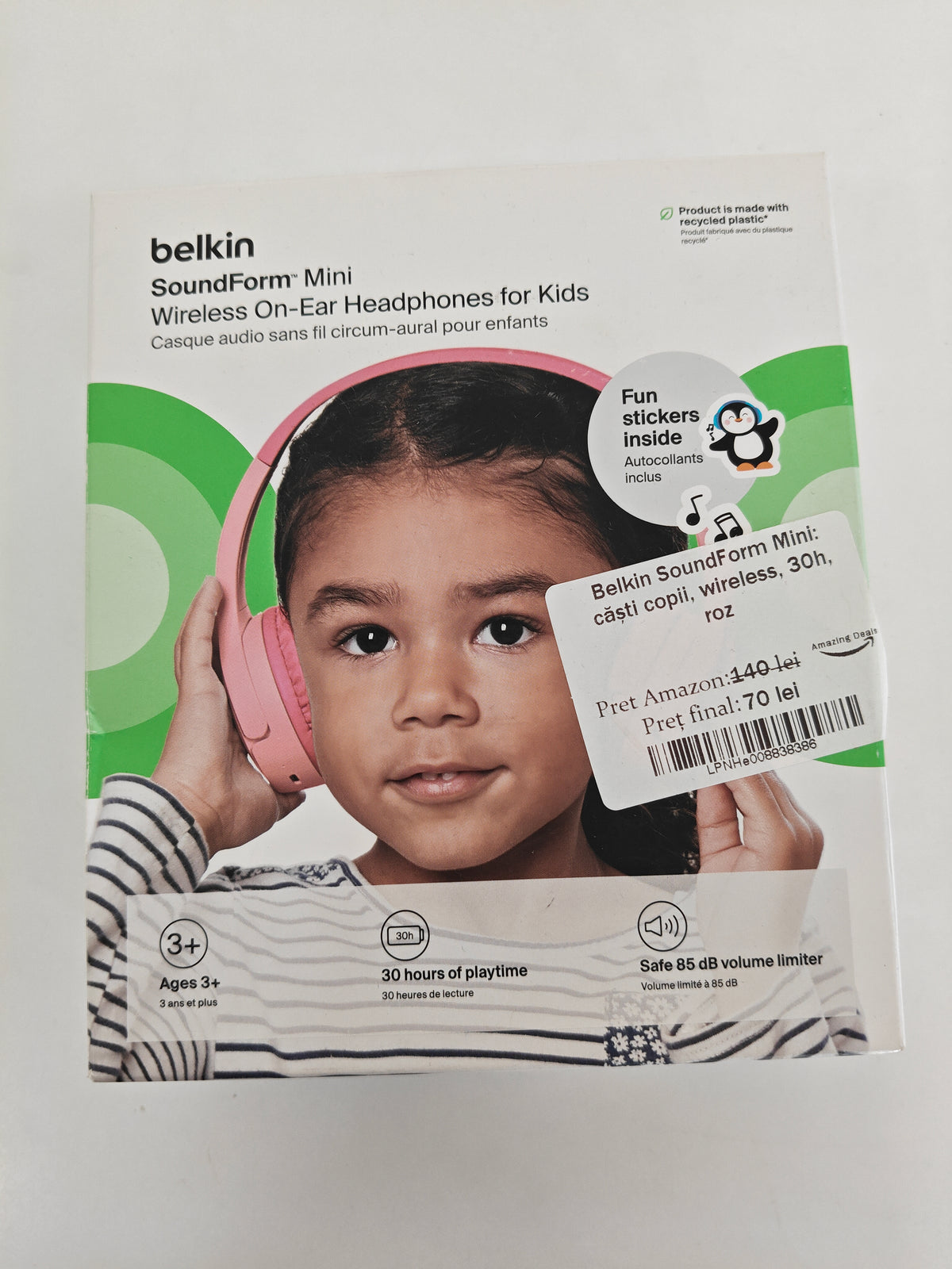 Belkin SoundForm Mini - Căști Bluetooth pentru copii, cu microfon