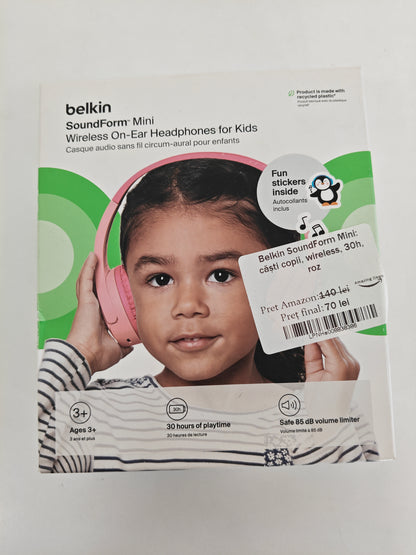 Belkin SoundForm Mini - Căști Bluetooth pentru copii, cu microfon